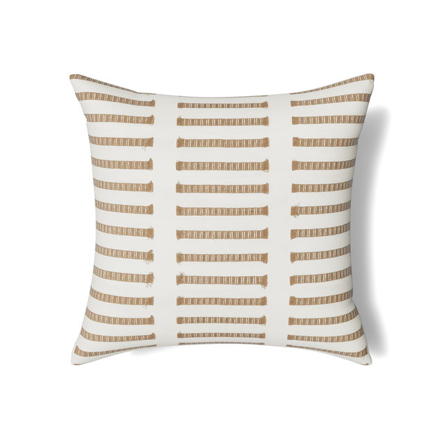 Ann Gish White/Taupe 24x24 Latera Pillow