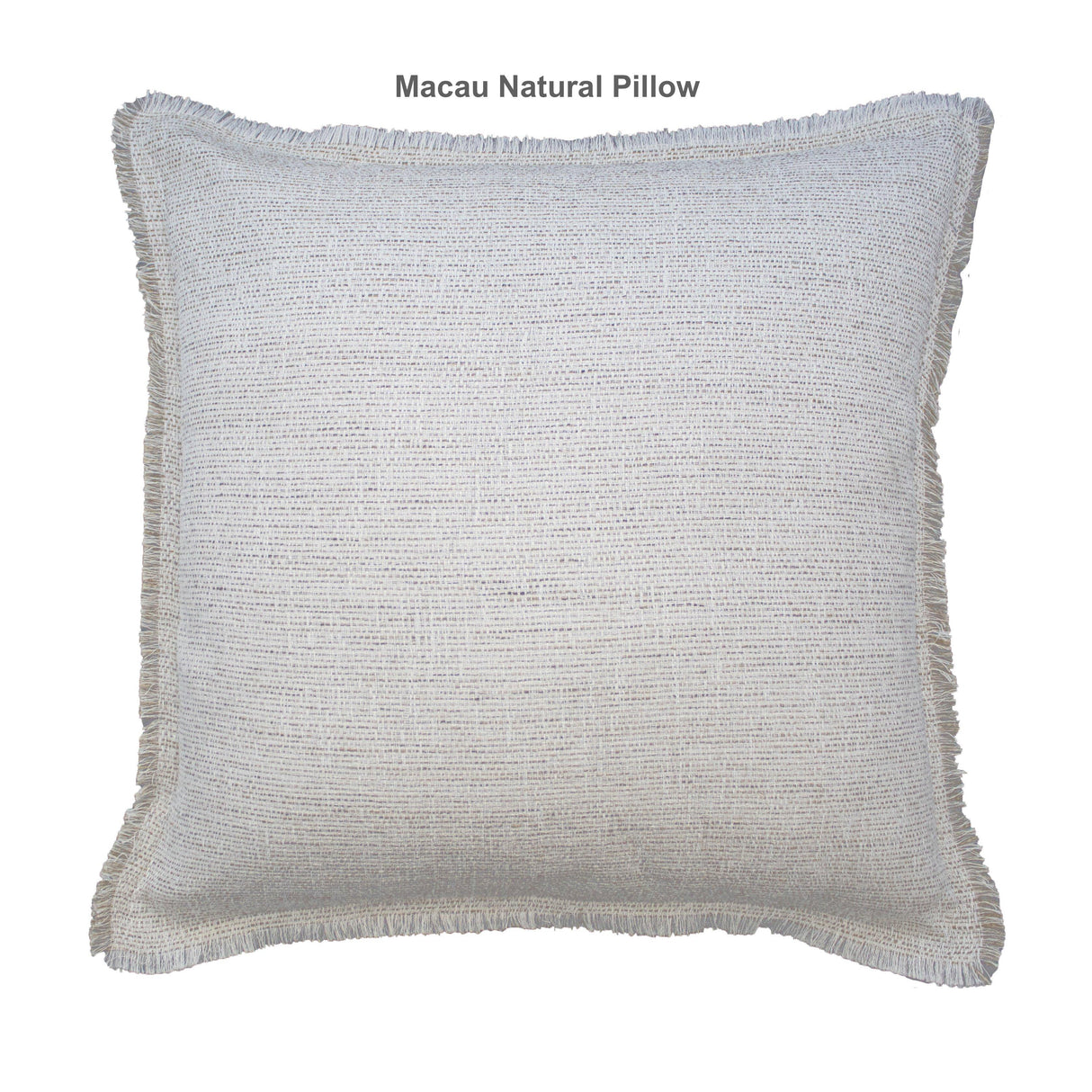 Ann Gish Natural 24x24 Macau Raw-Edge Pillow