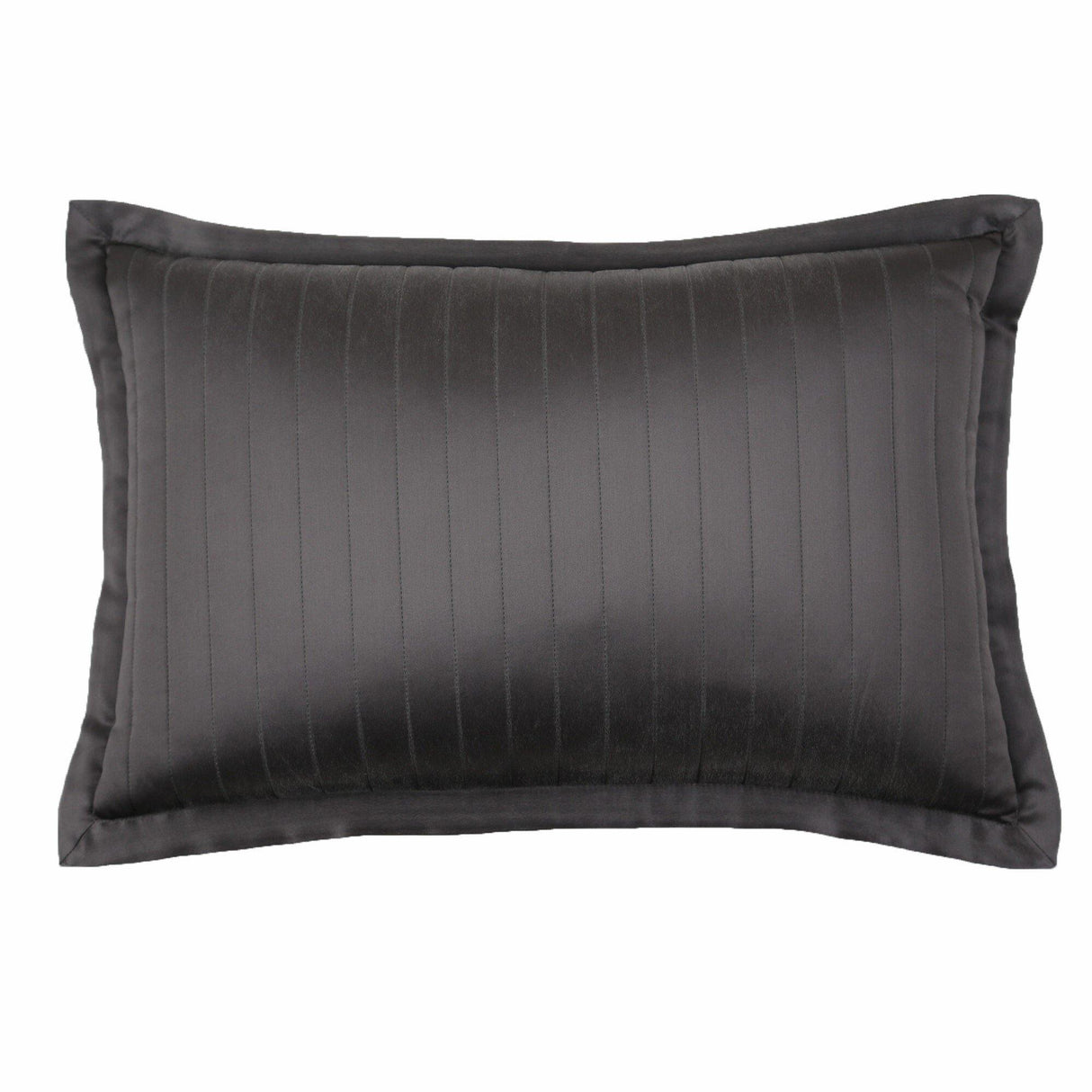 Ann Gish Charcoal 20x14 Charmeuse Channel Quilt Pillow