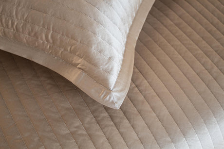 Ann Gish Silver 20x14 Charmeuse Channel Quilt Pillow