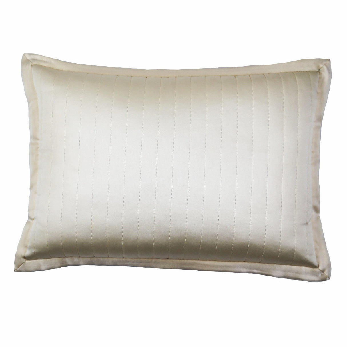 Ann Gish Ivory 36x30x2.5 Charmeuse Channel Quilt Pillow