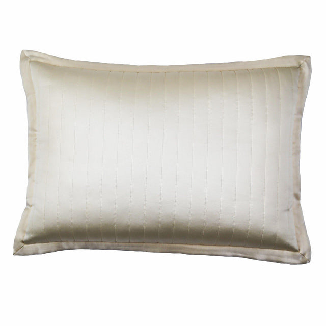 Ann Gish Ivory 36x30x2.5 Charmeuse Channel Quilt Pillow