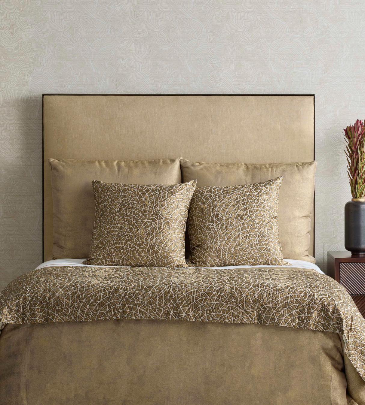 Ann Gish Gold/Charcoal 24x24 Ornament Pillow