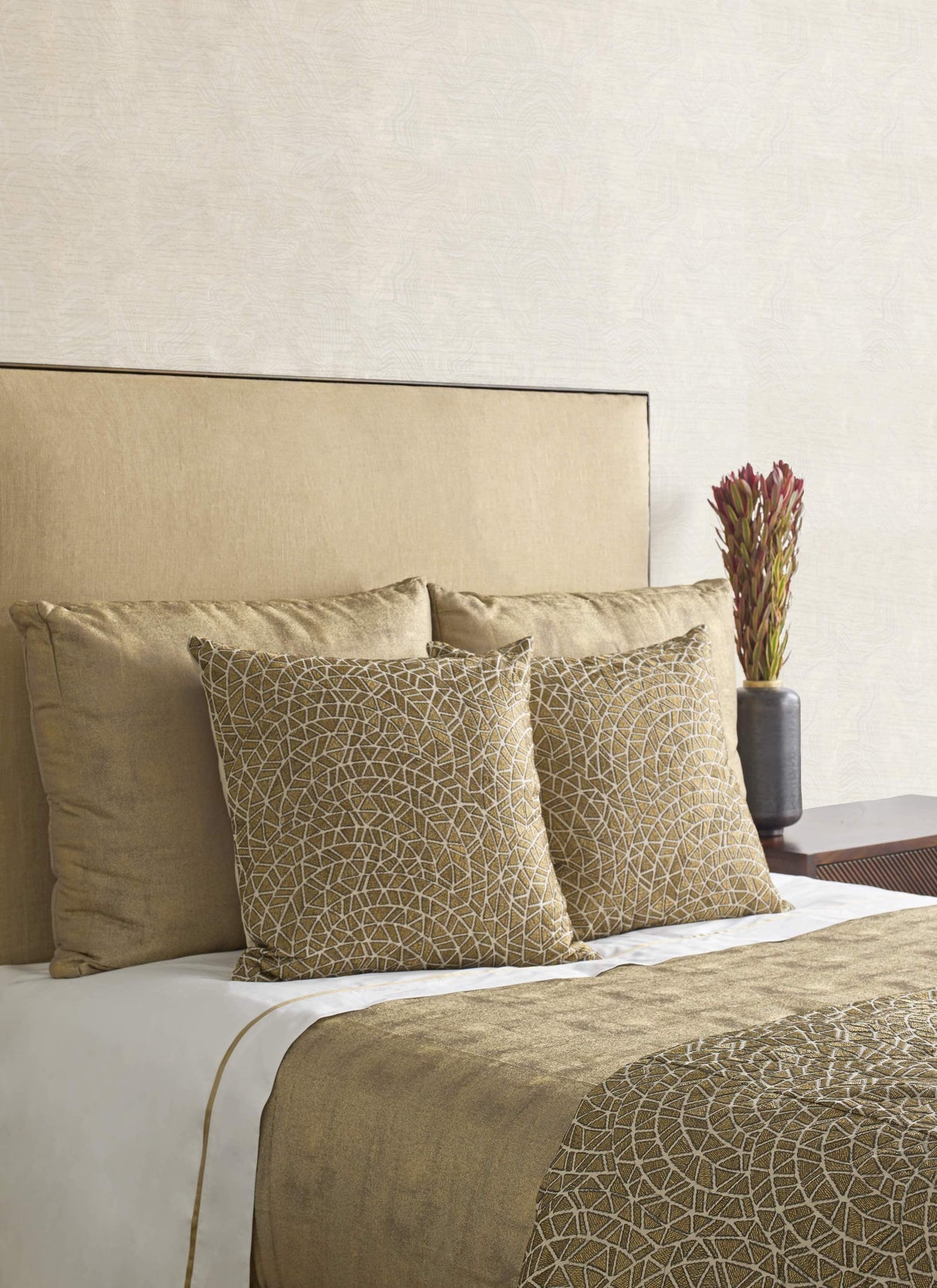 Ann Gish Gold/Charcoal 36x16 Ornament Pillow