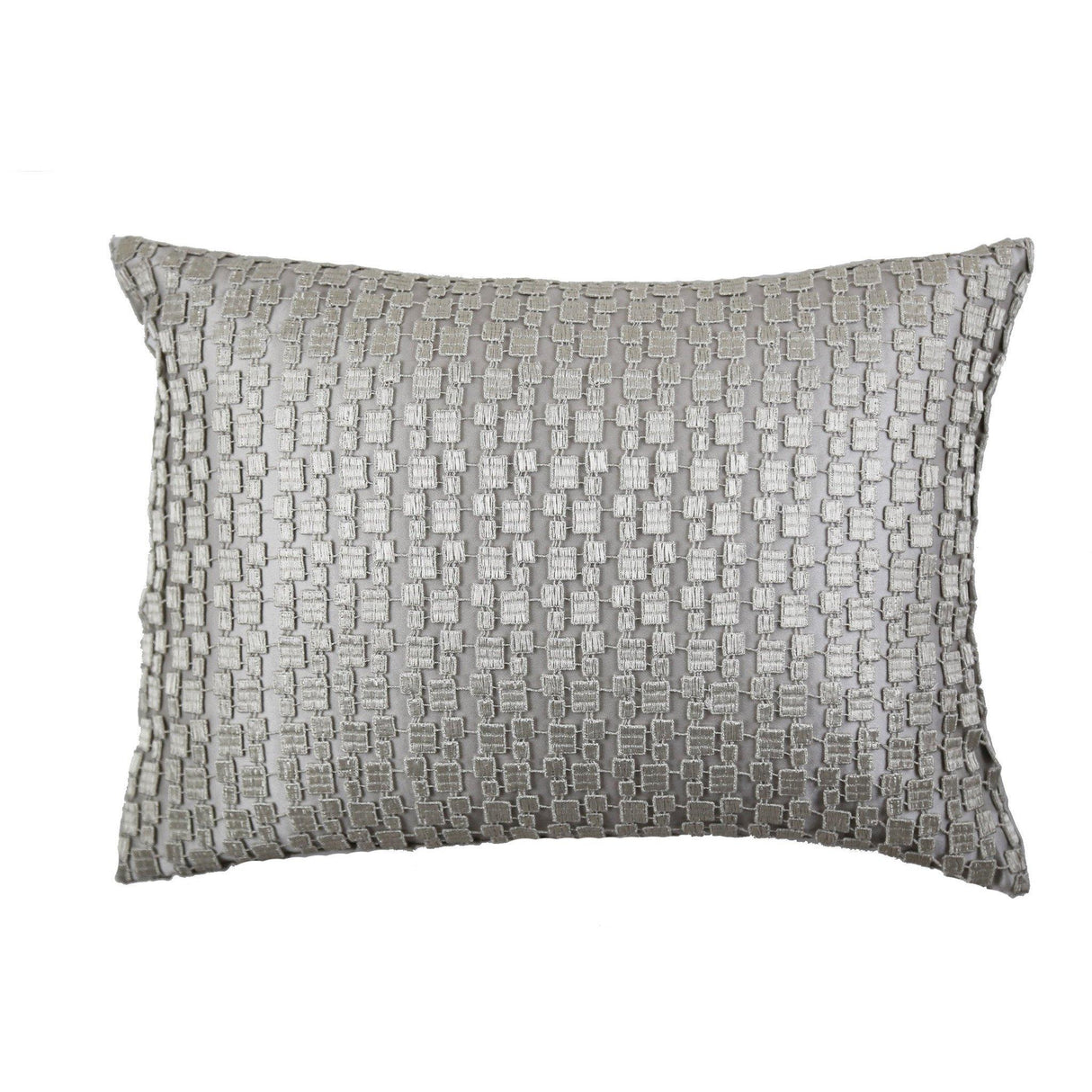 Ann Gish Platinum Ivory 16x12 Metallic Mosaic Pillow