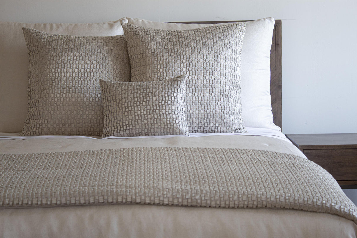 Ann Gish Platinum Ivory 16x12 Metallic Mosaic Pillow