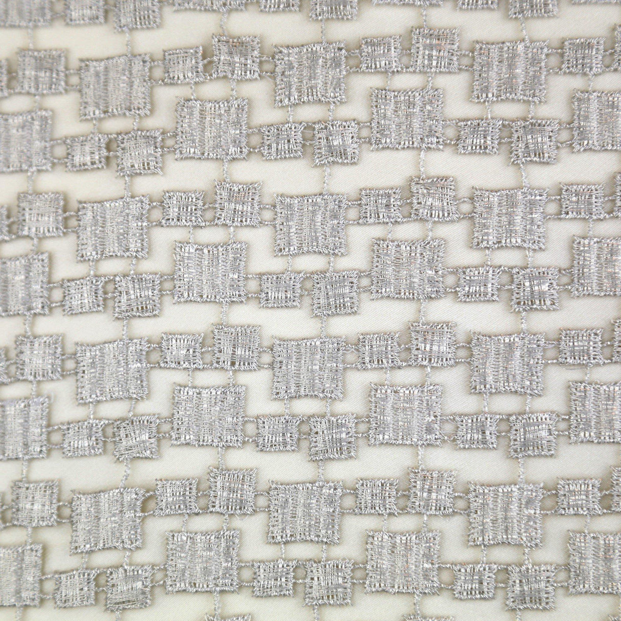 Ann Gish Platinum Ivory 16x12 Metallic Mosaic Pillow