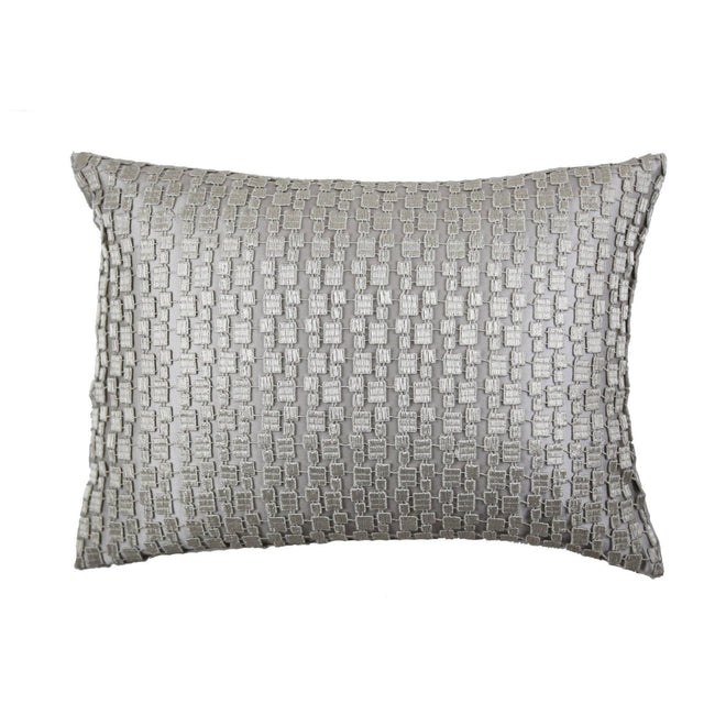 Ann Gish Platinum Ivory 16x12 Metallic Mosaic Pillow