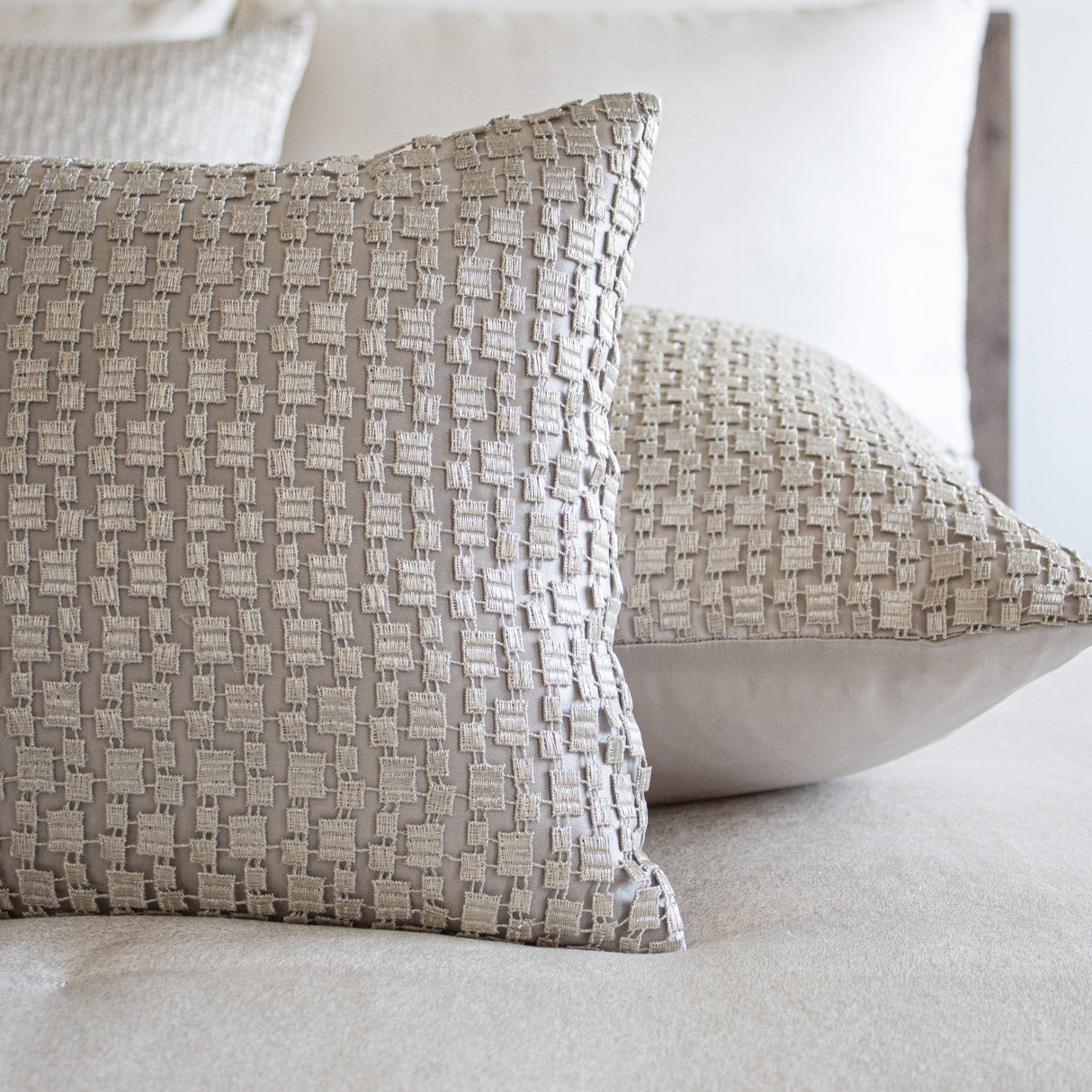 Ann Gish Platinum Silver 16x12 Metallic Mosaic Pillow