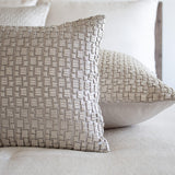 Ann Gish Platinum Ivory 24x24 Metallic Mosaic Pillow
