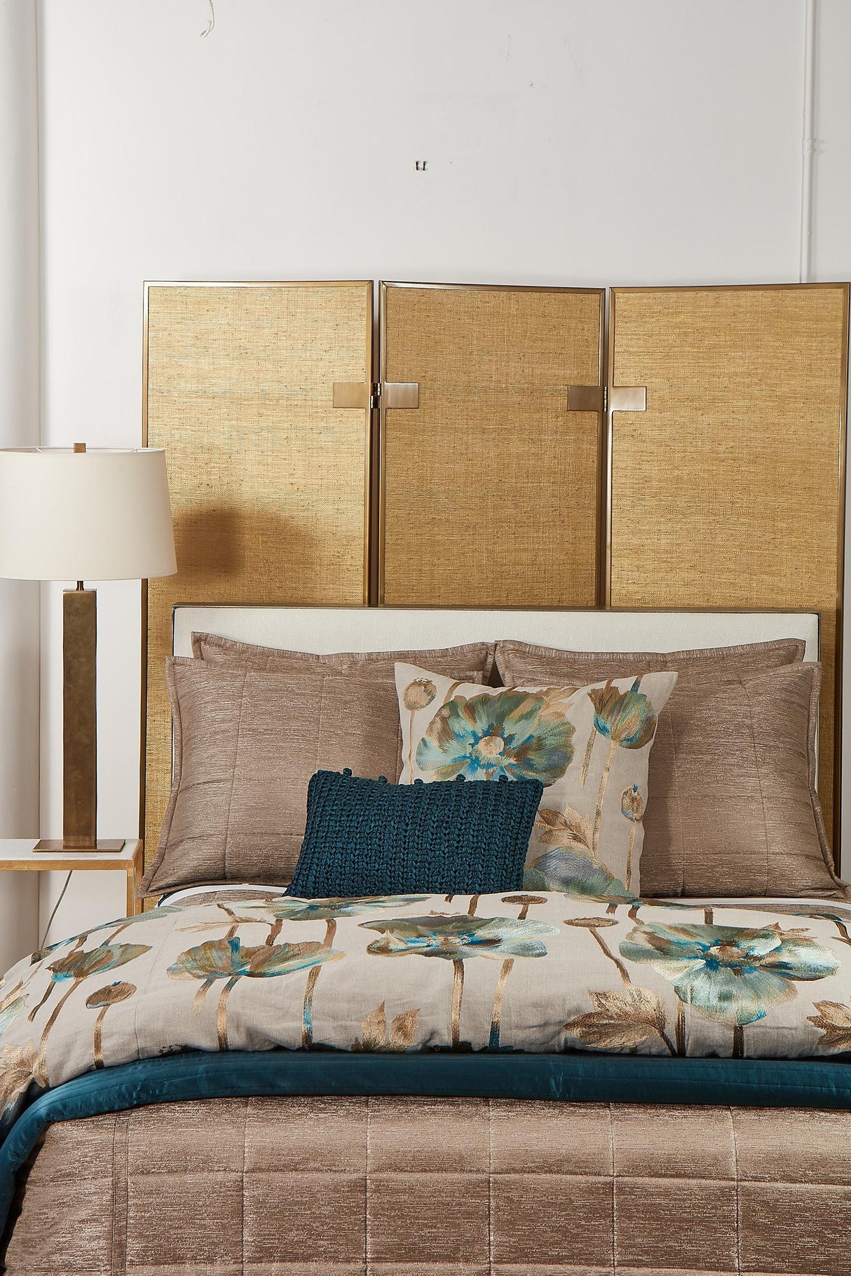 Ann Gish Bronze 30x25x2.5 Stria Quilted Pillow