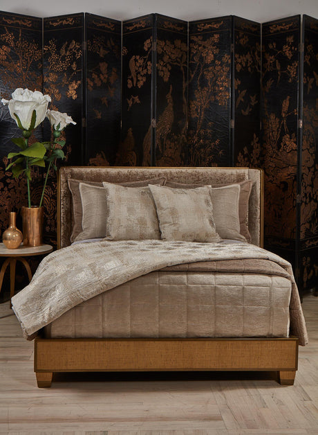 Ann Gish Bronze 36x25x2.5 Stria Quilted Pillow