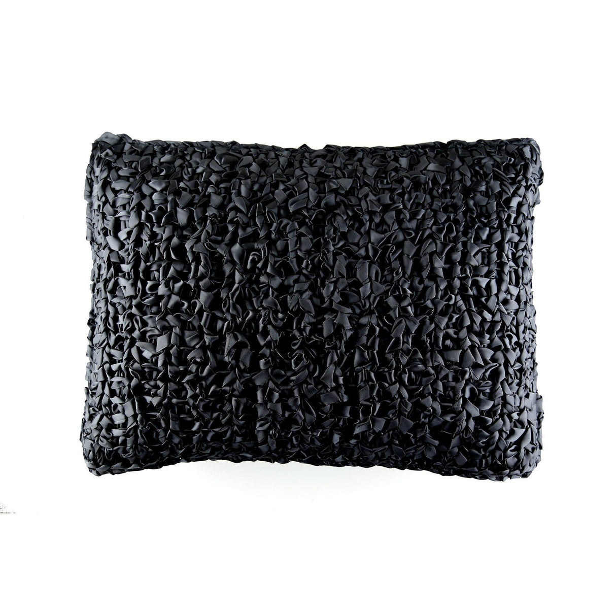 Ann Gish Black 20x14 Ribbon Knit Pillow