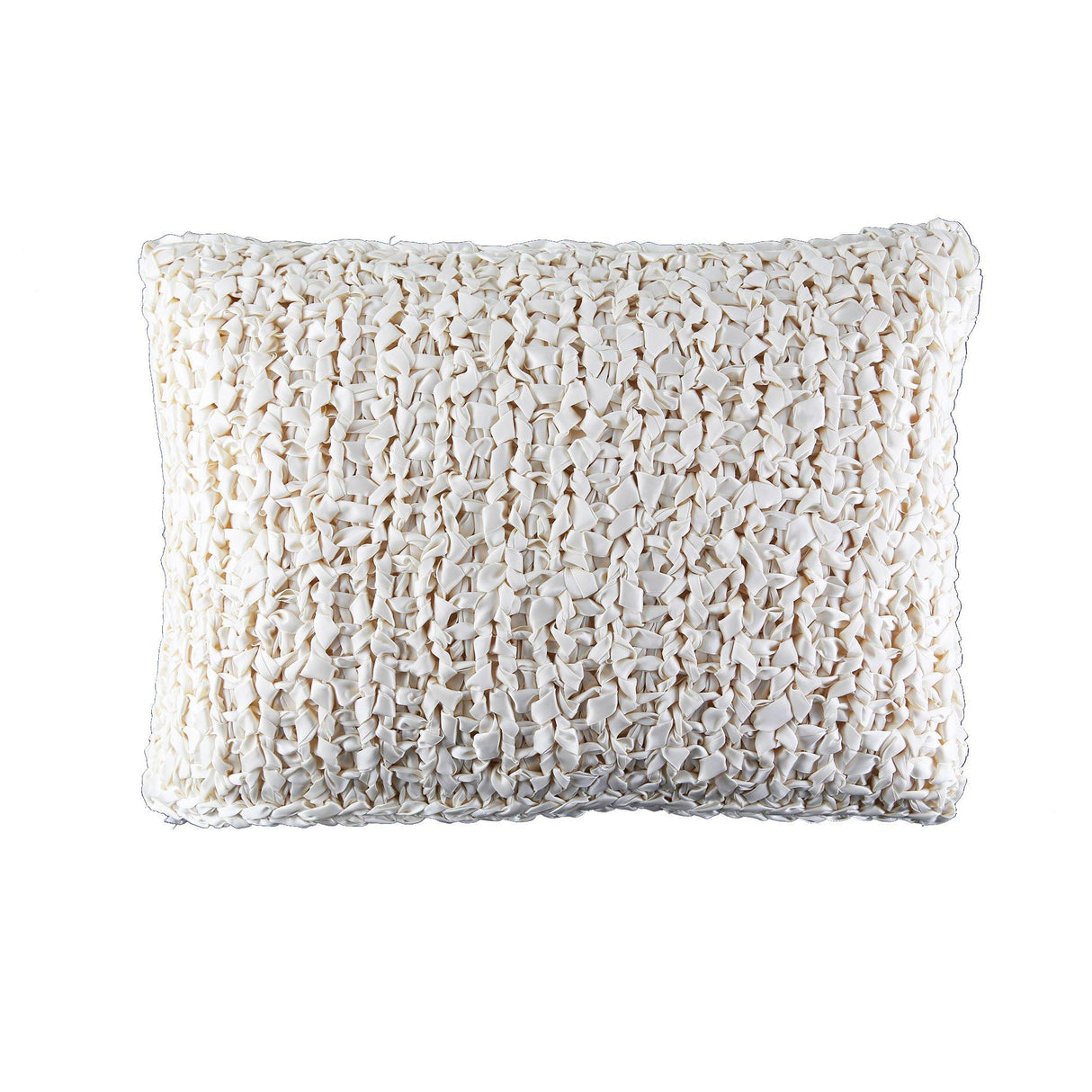 Ann Gish Cream 20x14 Ribbon Knit Pillow
