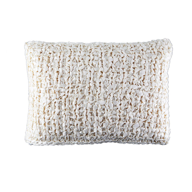 Ann Gish Cream 20x14 Ribbon Knit Pillow