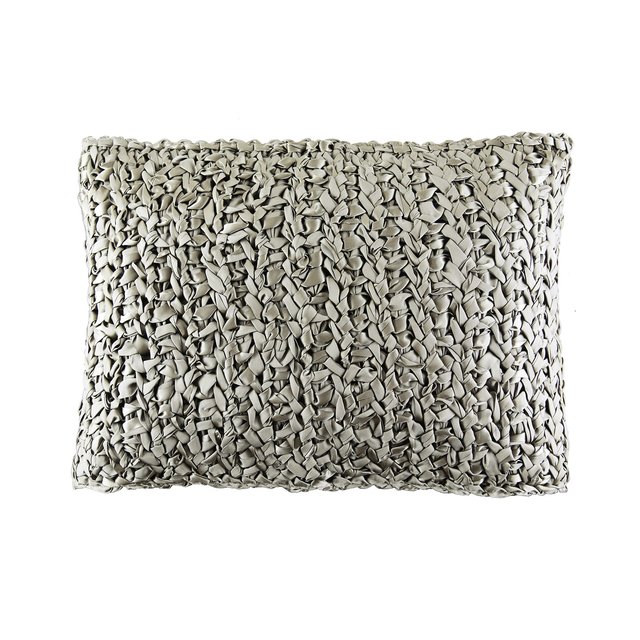 Ann Gish Pale Khaki 20x14 Ribbon Knit Pillow