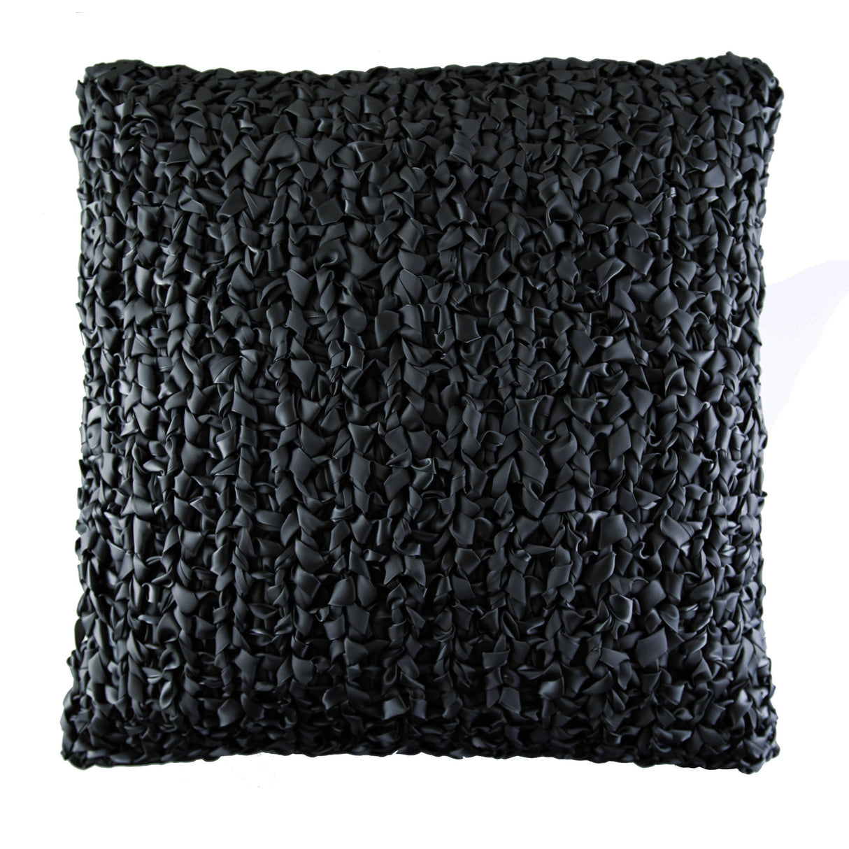 Ann Gish Black 20x20 Ribbon Knit Pillow