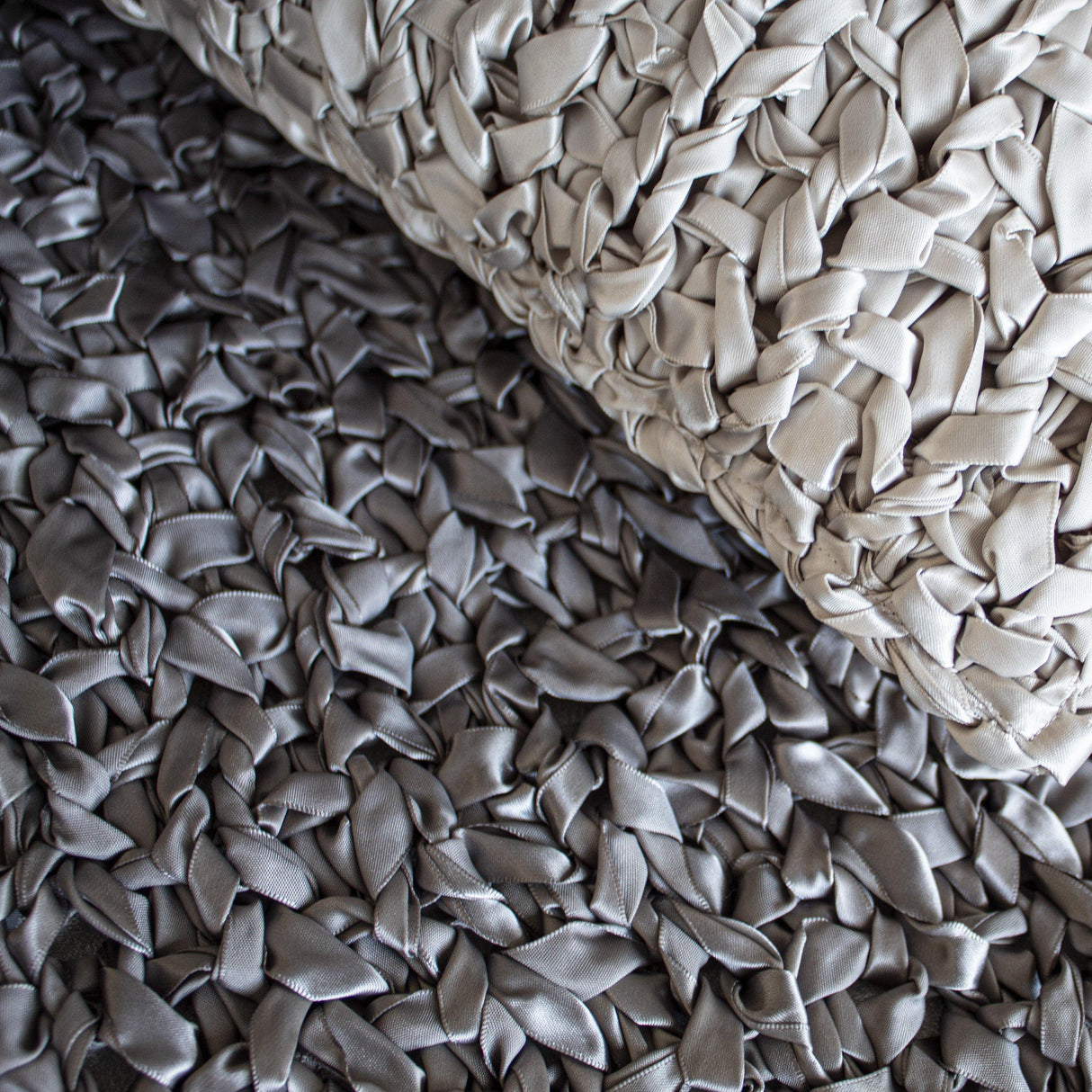 Ann Gish Black 20x20 Ribbon Knit Pillow