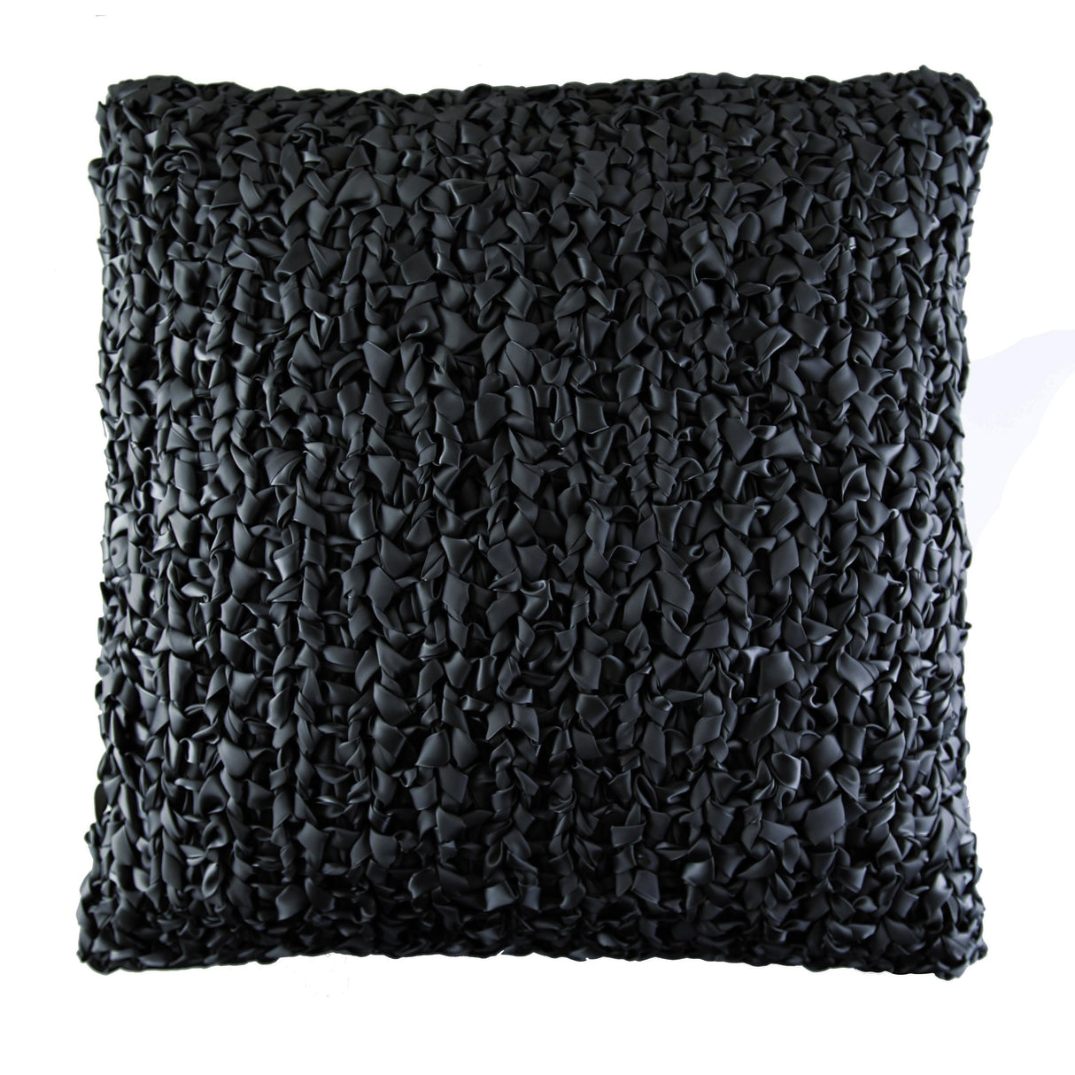Ann Gish Black 20x20 Ribbon Knit Pillow