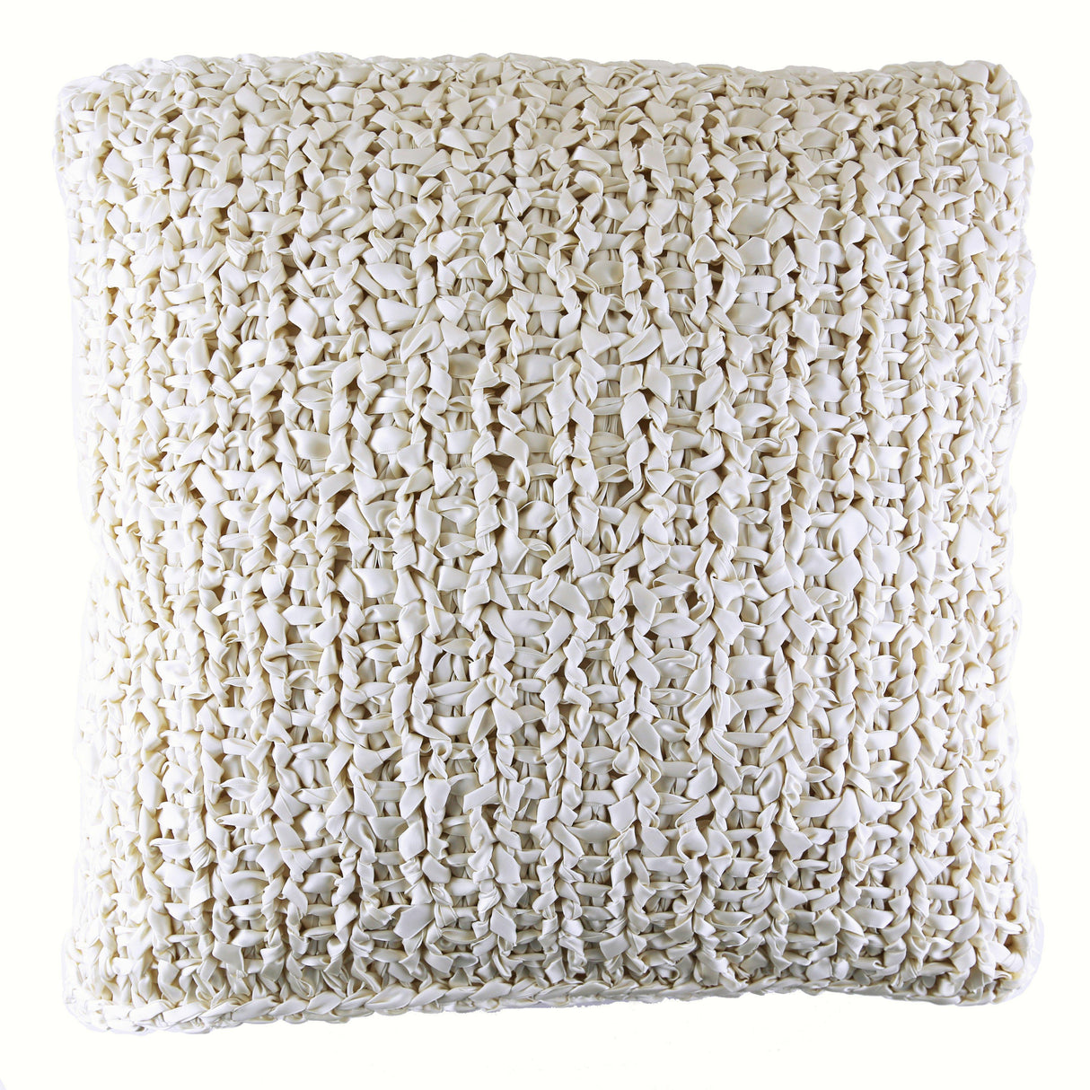 Ann Gish Cream 20x20 Ribbon Knit Pillow