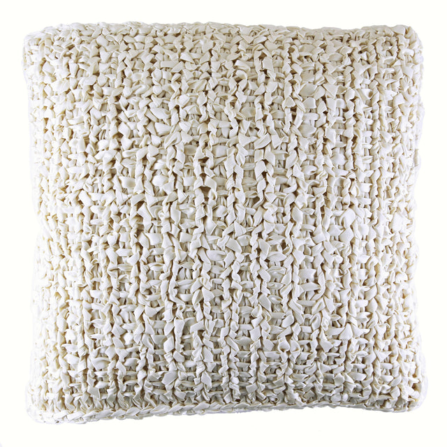 Ann Gish Cream 20x20 Ribbon Knit Pillow