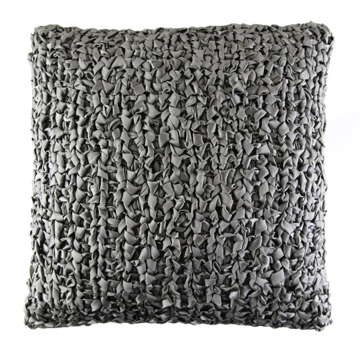 Ann Gish Dark Grey 20x20 Ribbon Knit Pillow