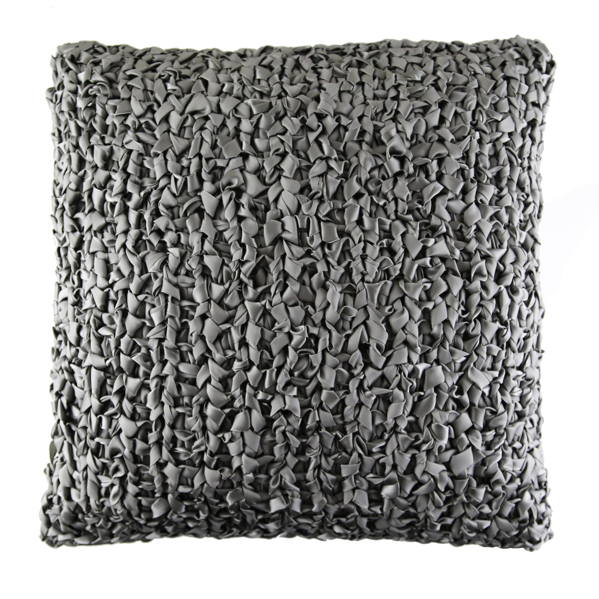 Ann Gish Dark Grey 20x20 Ribbon Knit Pillow