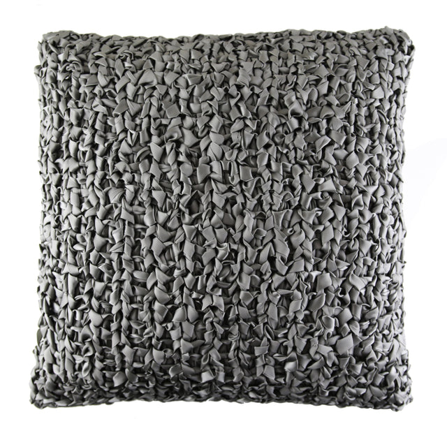 Ann Gish Dark Grey 20x20 Ribbon Knit Pillow