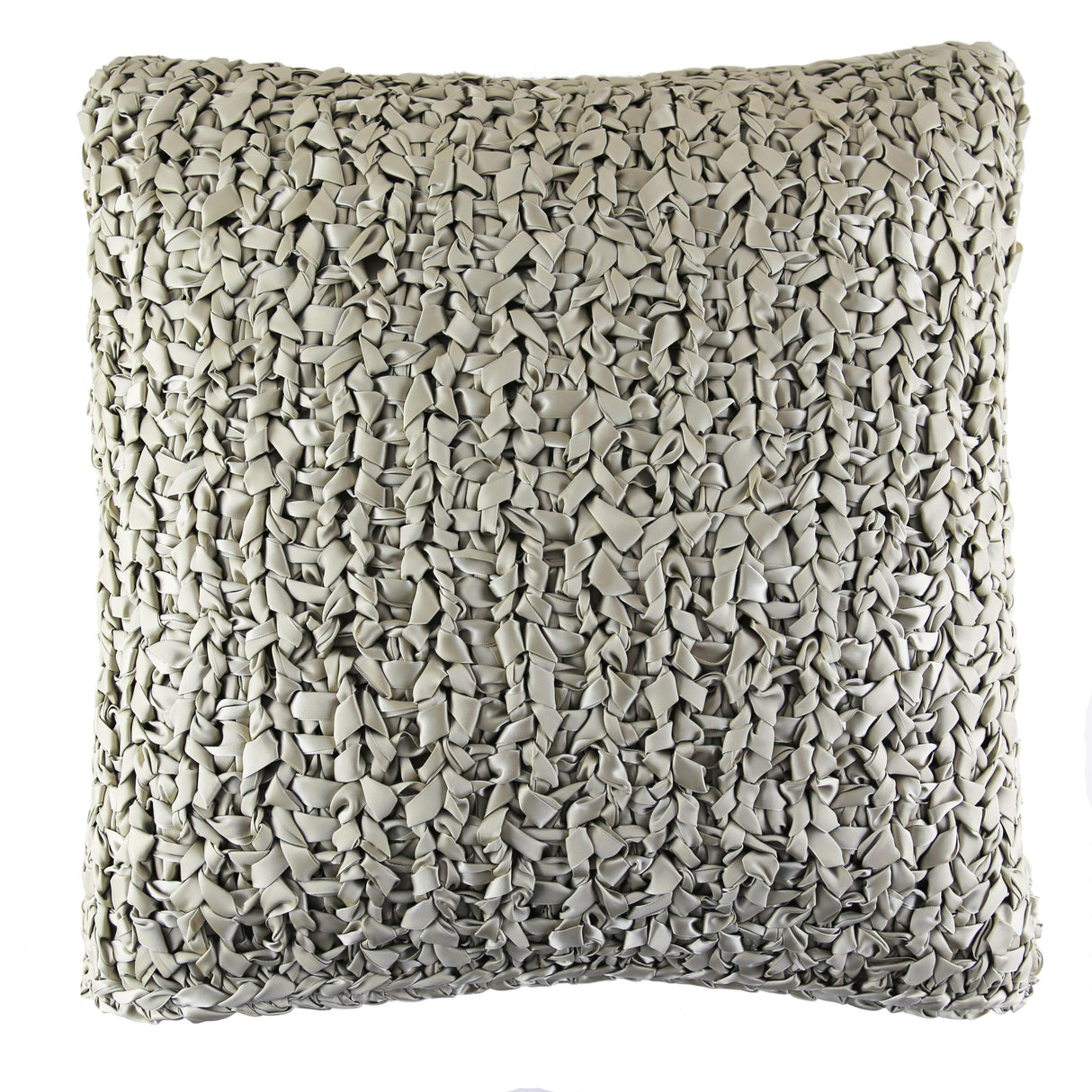 Ann Gish Pale Khaki 20x20 Ribbon Knit Pillow