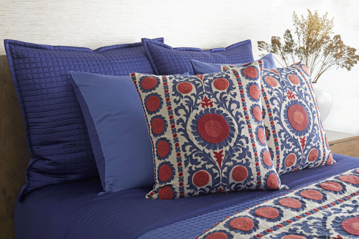 Ann Gish Indigo 24x24 Suzani Pillow