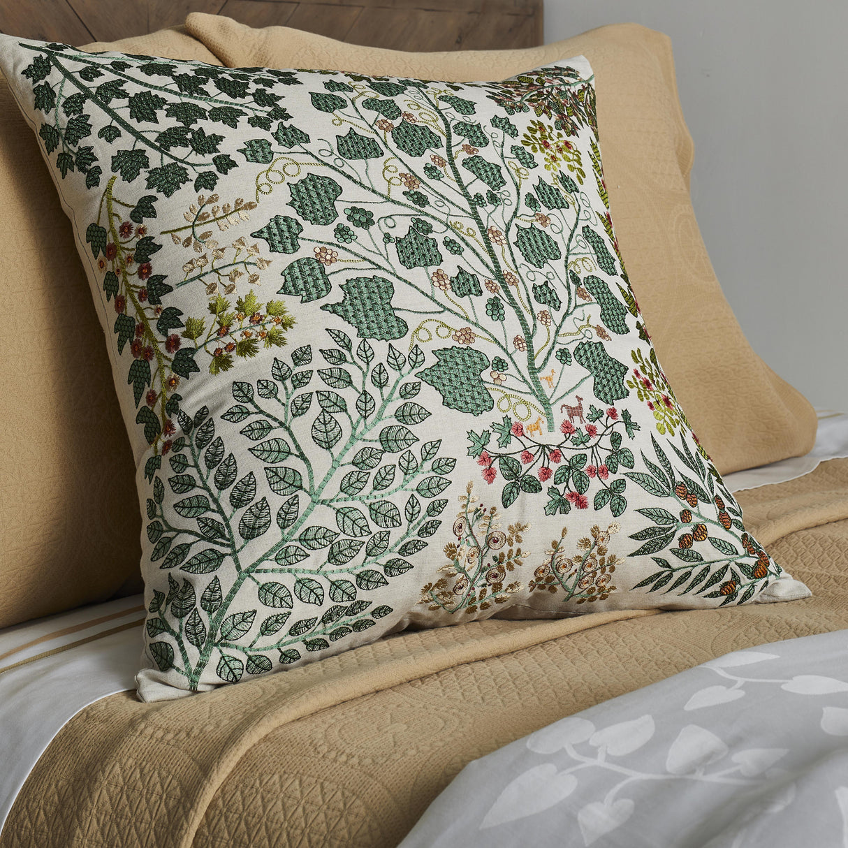 Ann Gish Leaf 24x24 Tree Of Life Accent Pillow
