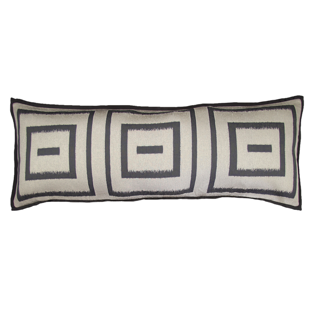Ann Gish Charcoal/Pumice 36x13 Unmazed Pillow