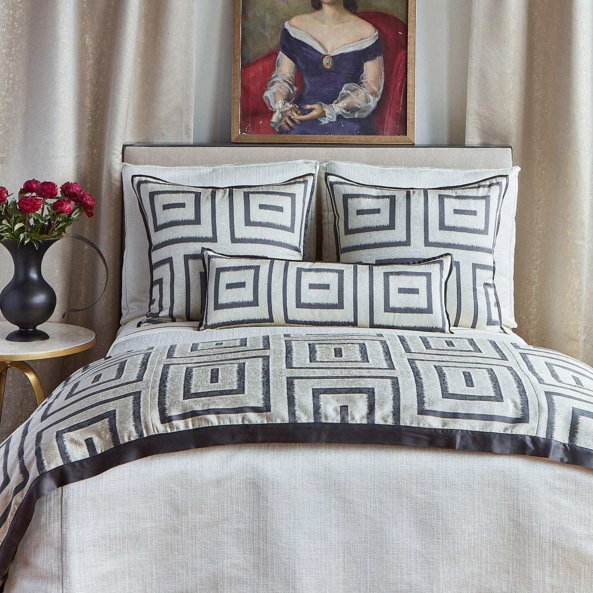 Ann Gish Charcoal/Pumice 36x13 Unmazed Pillow
