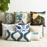 Ann Gish Turquoise 24x24 Winged Runner Pillow