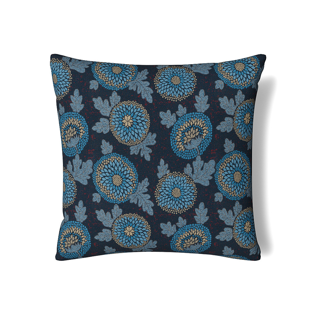 Ann Gish Blue Euro Blossom Euro Sham