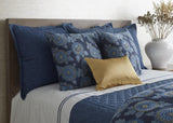 Ann Gish Blue Euro Blossom Euro Sham