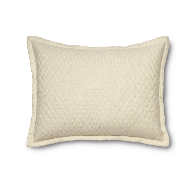 Ann Gish Ivory Standard Basketweave Quilted Sham