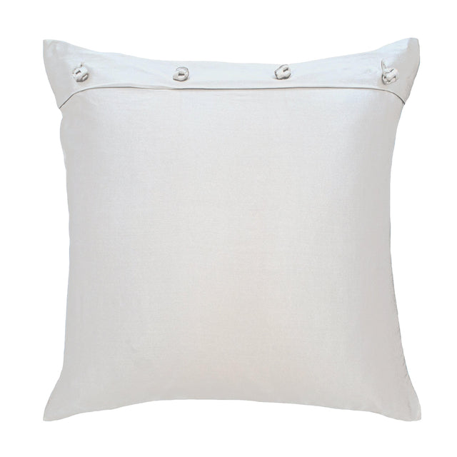 Ann Gish White Euro Charmeuse Sham With French Knots