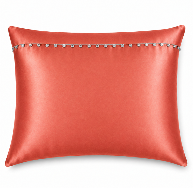 Ann Gish Poppy Standard Tiny Crystals Sham In Charmeuse
