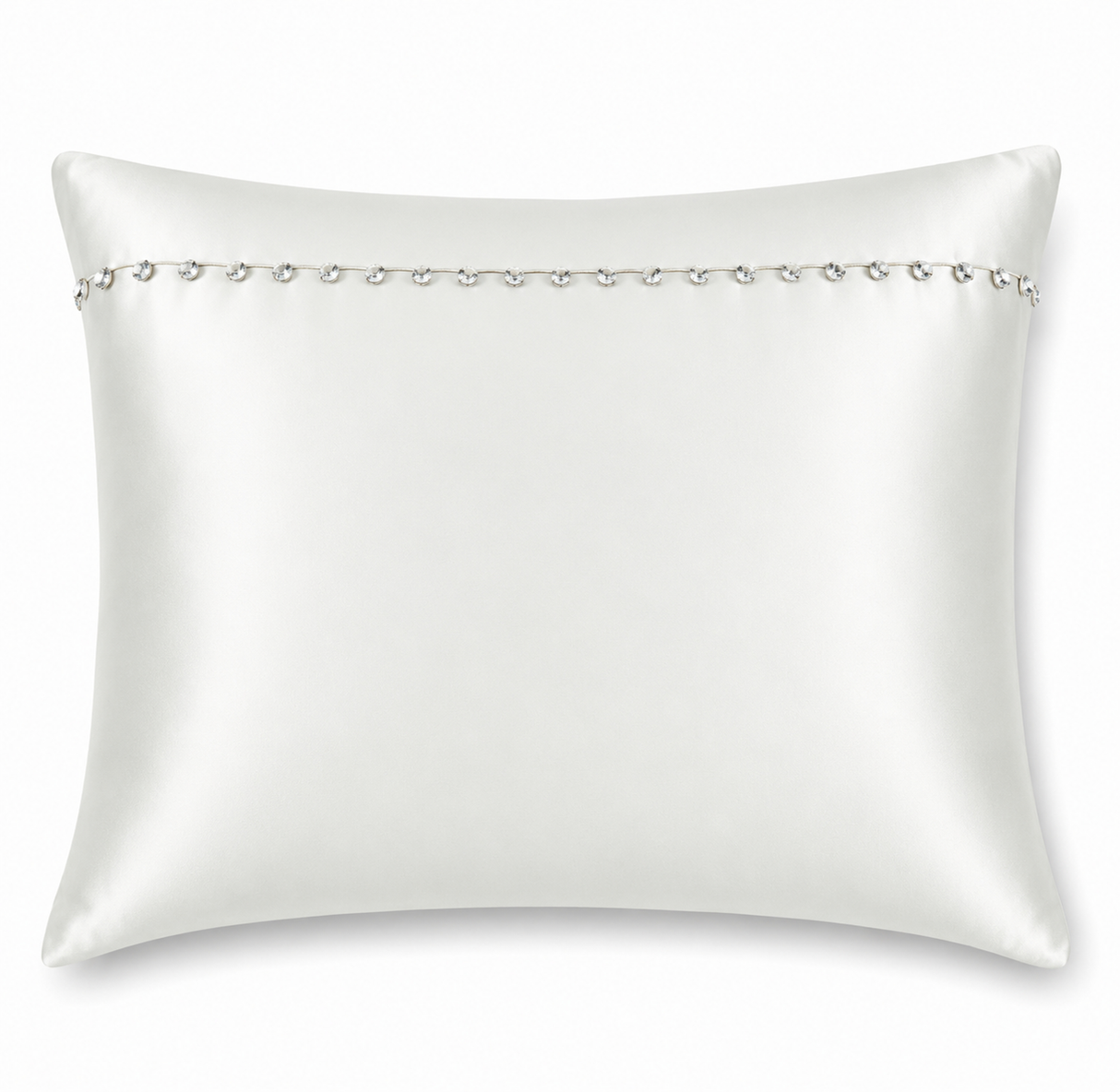 Ann Gish White Standard Tiny Crystals Sham In Charmeuse