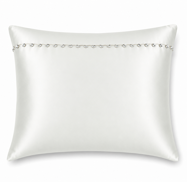 Ann Gish White Standard Tiny Crystals Sham In Charmeuse