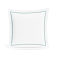Ann Gish White/Aqua Euro Ready-to-Bed 2.0 Cotton & Trim Sham
