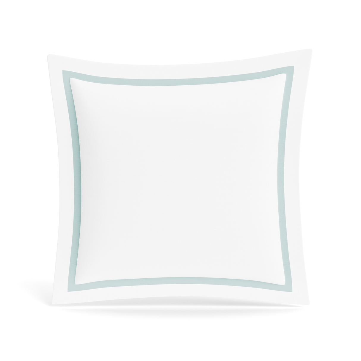 Ann Gish White/Aqua Euro Ready-to-Bed 2.0 Cotton & Trim Sham