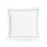 Ann Gish White/Aqua Euro Ready-to-Bed 2.0 Cotton & Trim Sham