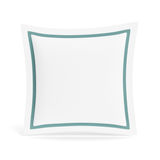 Ann Gish White/Caribbean Euro Ready-to-Bed 2.0 Cotton & Trim Sham