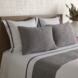 Ann Gish White/Grey Euro Ready-to-Bed 2.0 Cotton & Trim Sham