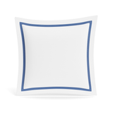 Ann Gish White/Periwinkle Euro Ready-to-Bed 2.0 Cotton & Trim Sham