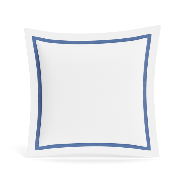 Ann Gish White/Periwinkle Euro Ready-to-Bed 2.0 Cotton & Trim Sham
