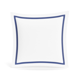 Ann Gish White-Navy Euro Ready-to-Bed 2.0 Cotton & Trim Sham