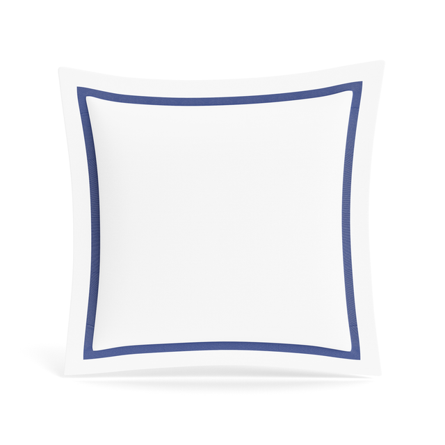 Ann Gish White-Navy Euro Ready-to-Bed 2.0 Cotton & Trim Sham
